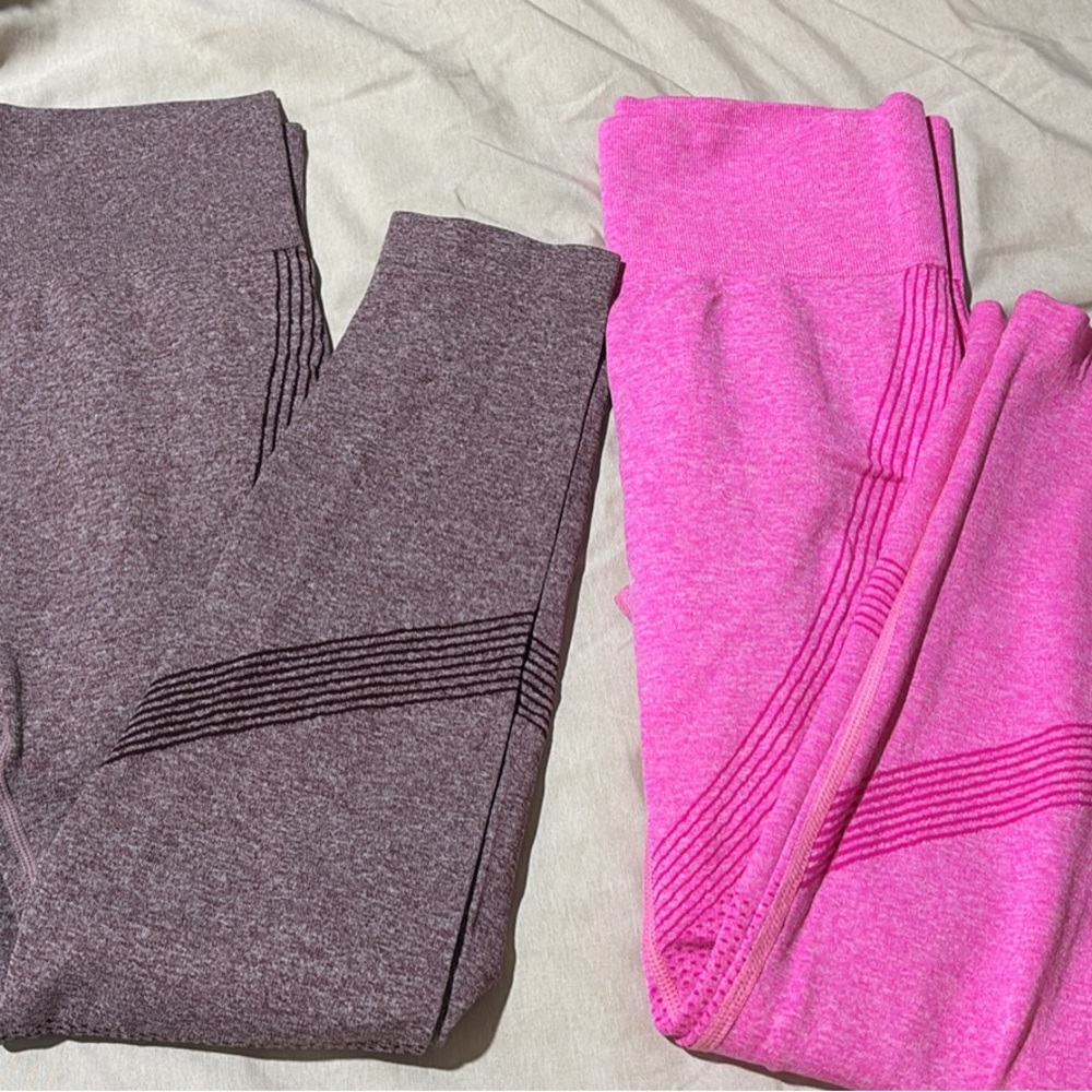 Pink and Purple Scrunchie Butt Leggings